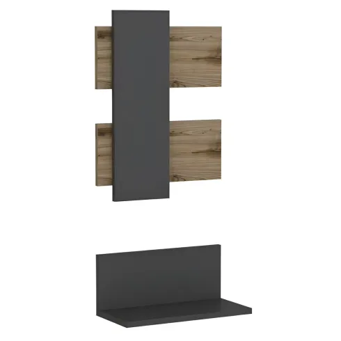 Composizione di Mensole Eleganti Scaffale a Muro con Ripiano da Ingresso