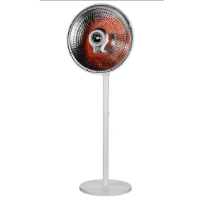 Stufa a Parabola 1000W Oscillante Piantana Fibra di Carbonio Bianco