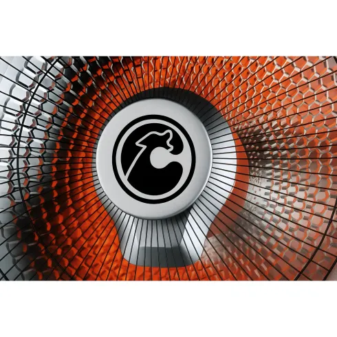 Stufa a Parabola 1000W Oscillante Piantana Fibra di Carbonio Bianco