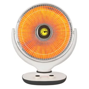 Stufa a Parabola da Tavolo 1000W Oscillante Fibra di Carbonio Bianco