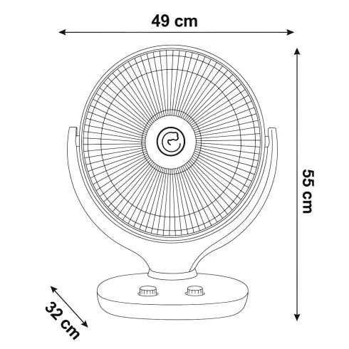 Stufa a Parabola da Tavolo 1000W Oscillante Fibra di Carbonio Bianco