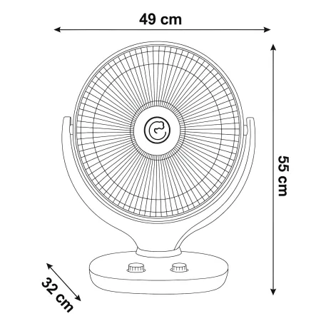 Stufa a Parabola da Tavolo 1000W Oscillante Fibra di Carbonio Bianco