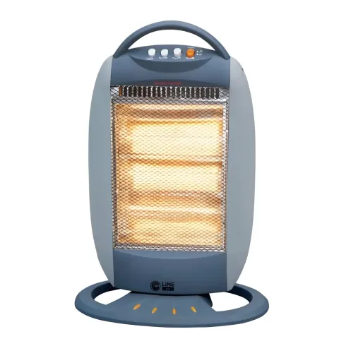 Stufa Elettrica Alogena Oscillante 1200W Compatta 3 Livelli Grigio