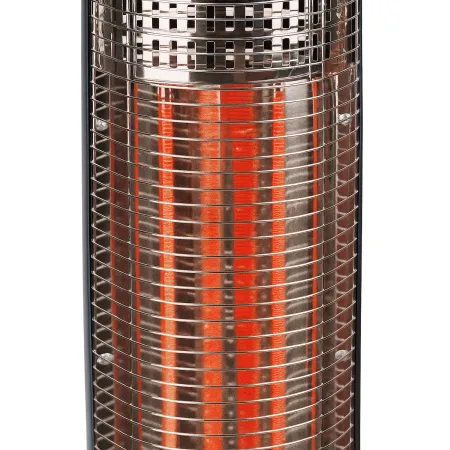 Stufa Alogena a Colonna 900W Compatta Oscillante in Fibra di Carbonio