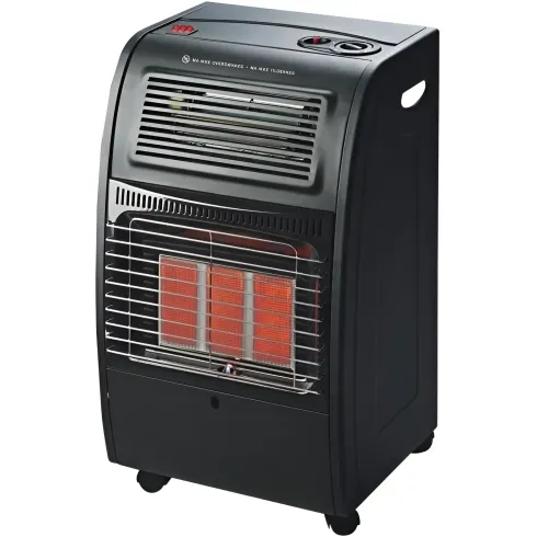 Stufa a Infrarossi Gas 4200W da Soggiorno Turboventilata Nero
