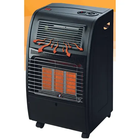 Stufa a Infrarossi Gas 4200W da Soggiorno Turboventilata Nero