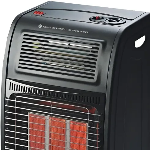 Stufa a Infrarossi Gas 4200W da Soggiorno Turboventilata Nero
