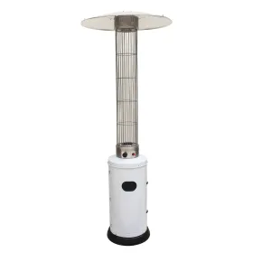 Stufa a Gas a Fungo da Esterno 10500W Cilindrica in Acciaio Bianco