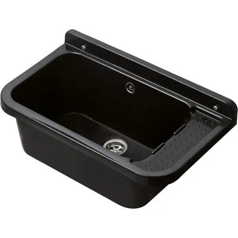 Pilozzo per Esterno Lavello a Muro 60x34 cm Lavabo Nero da Lavanderia