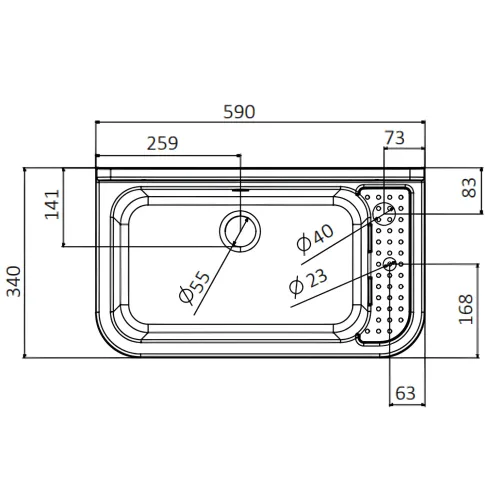 Pilozzo per Esterno Lavello a Muro 60x34 cm Lavabo Nero da Lavanderia