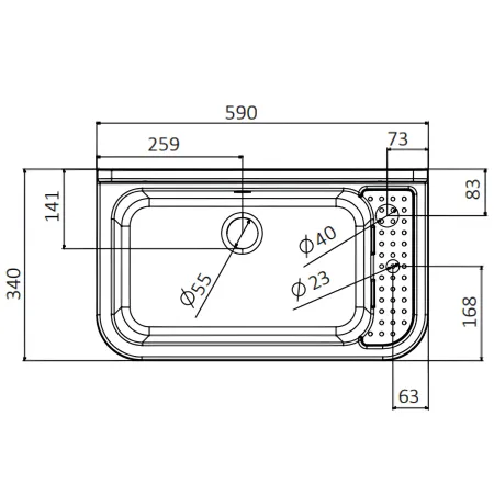 Pilozzo per Esterno Lavello a Muro 60x34 cm Lavabo Nero da Lavanderia