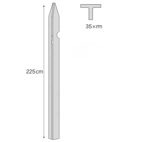 10 Paletti 225cm in Ferro Zincato per Recinzione