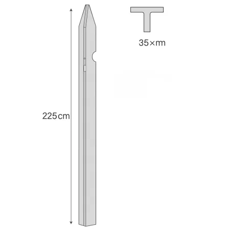 10 Paletti 225cm in Ferro Zincato per Recinzione