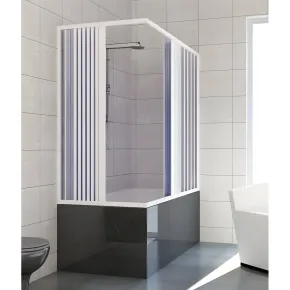 Cabina Box Doccia per Vasca 2 Ante a Soffietto Sopravasca PVC Angolare Colorato | BricoShop24