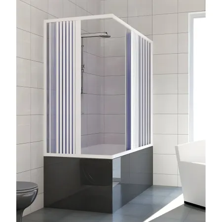 Cabina Box Doccia per Vasca 2 Ante a Soffietto Sopravasca PVC Angolare Colorato | BricoShop24