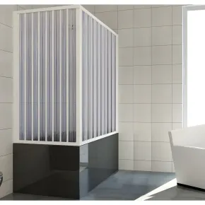 Cabina Box Doccia per Vasca 2 Ante a Soffietto Sopravasca PVC Angolare Colorato | BricoShop24 2