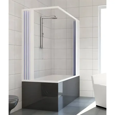 Cabina Box Doccia per Vasca 2 Ante a Soffietto Sopravasca PVC Angolare Colorato | BricoShop24