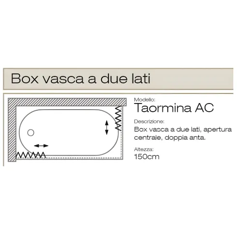 Cabina Box Doccia per Vasca 2 Ante a Soffietto Sopravasca PVC Angolare Colorato | BricoShop24