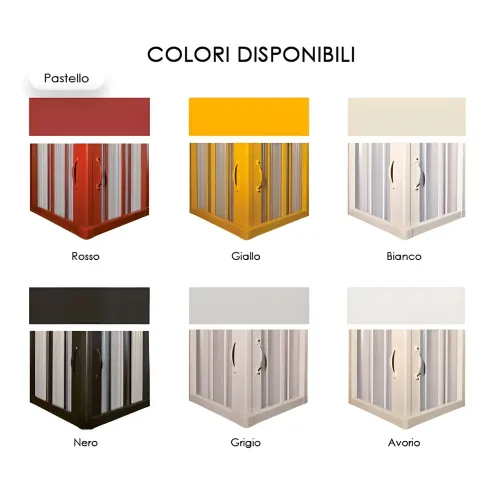 Cabina Box Doccia per Vasca 2 Ante a Soffietto Sopravasca PVC Angolare Colorato | BricoShop24