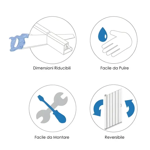 Cabina Box Doccia per Vasca 2 Ante a Soffietto Sopravasca PVC Angolare Colorato | BricoShop24