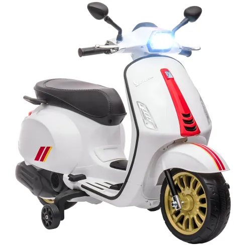 Vespa Sprint Elettrica per Bambini 12V Bianco Luci LED Moto Scooter