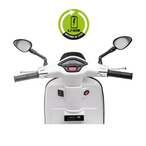 Vespa Sprint Elettrica per Bambini 12V Bianco Luci LED Moto Scooter