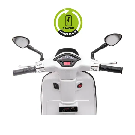 Vespa Sprint Elettrica per Bambini 12V Bianco Luci LED Moto Scooter