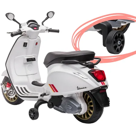 Vespa Sprint Elettrica per Bambini 12V Bianco Luci LED Moto Scooter