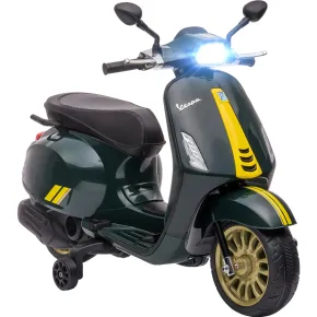 Vespa Sprint Elettrica per Bambini 12V Verde Luci LED Moto Scooter