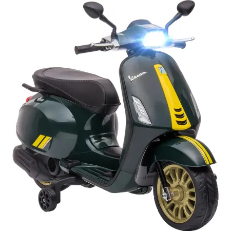 Vespa Sprint Elettrica per Bambini 12V Verde Luci LED Moto Scooter