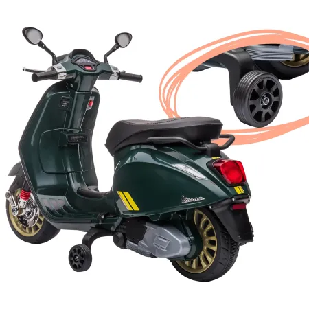 Vespa Sprint Elettrica per Bambini 12V Verde Luci LED Moto Scooter
