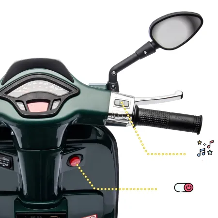 Vespa Sprint Elettrica per Bambini 12V Verde Luci LED Moto Scooter