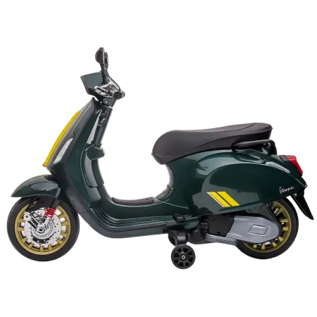 Vespa Sprint Elettrica per Bambini 12V Verde Luci LED Moto Scooter