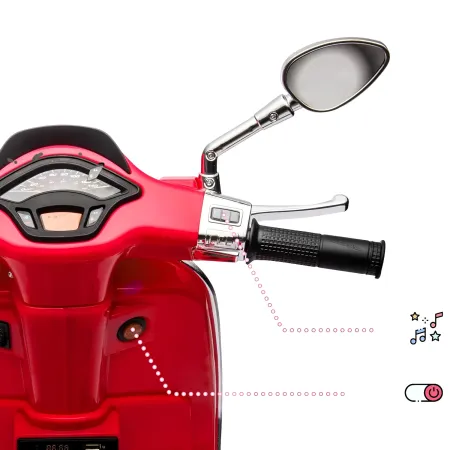 Vespa Sprint Elettrica per Bambini 12V Rossa Luci LED Moto Scooter