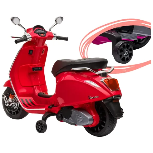Vespa Sprint Elettrica per Bambini 12V Rossa Luci LED Moto Scooter