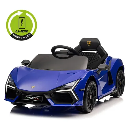 Auto Elettrica per Bambini 10,8V Lamborghini Revuelto Blu Radiocomando