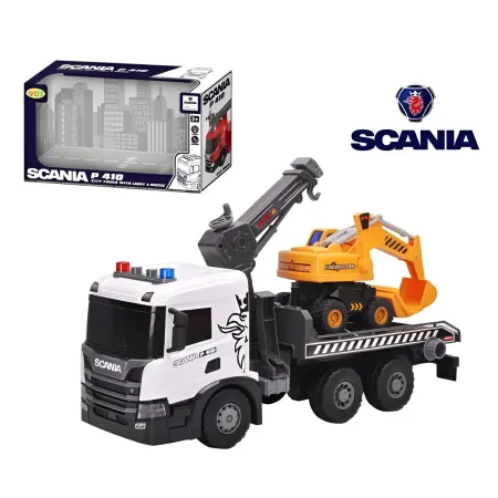 Camion Giocattolo con Gru e Escavatore Scania Luci e Suoni Realistici