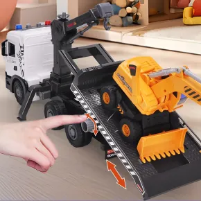 Camion Giocattolo con Gru e Escavatore Scania Luci e Suoni Realistici 2