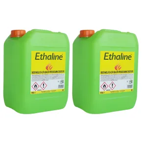 2 Taniche Bioetanolo Naturale 10L Combustibile Ecologico per Biocamini