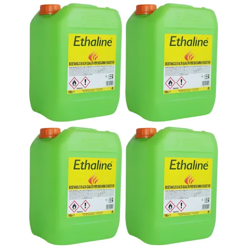 4 Taniche Bioetanolo Naturale 10L Combustibile Ecologico per Biocamini