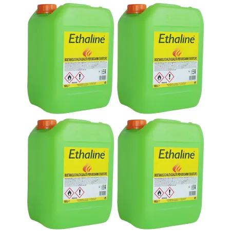 4 Taniche Bioetanolo Naturale 10L Combustibile Ecologico per Biocamini