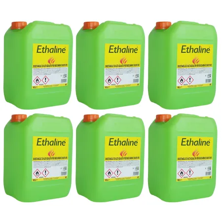 6 Taniche Bioetanolo Naturale 10L Combustibile Ecologico per Biocamini