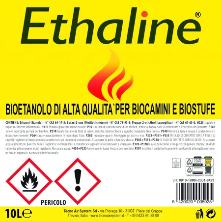 10 Taniche Bioetanolo Naturale 10L Combustibile Ecologico Biocamini