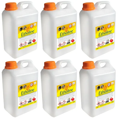 Combustibile Bioetanolo 6 Taniche 2L per Biocamini e Biostufe Inodore