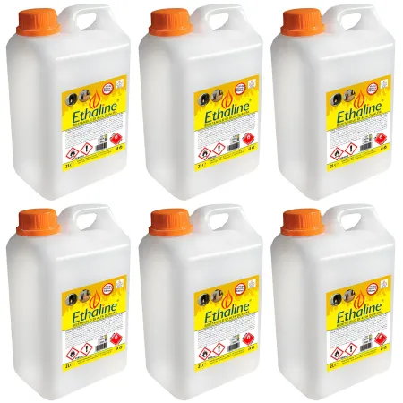 Combustibile Bioetanolo 6 Taniche 2L per Biocamini e Biostufe Inodore