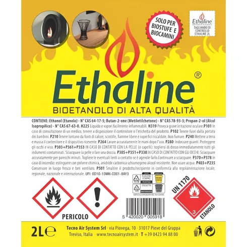 Combustibile Bioetanolo 12 Taniche 2L per Biocamini e Biostufe Inodore