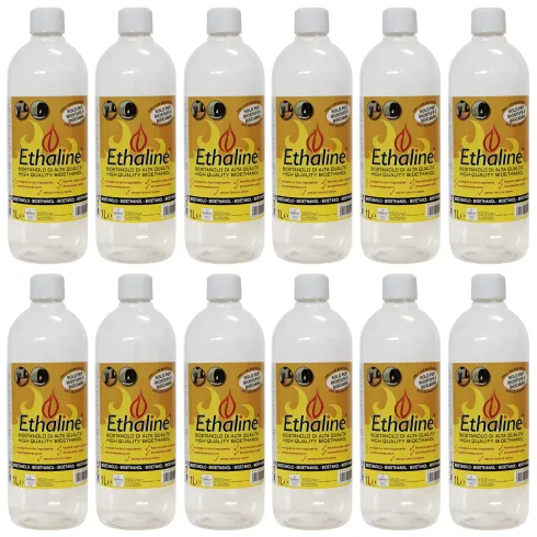 Bioetanolo 12 Taniche 1L per Biocamini e Stufe Combustibile Naturale