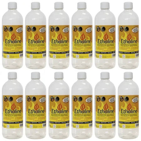 Bioetanolo 12 Taniche 1L per Biocamini e Stufe Combustibile Naturale