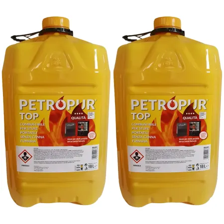 Combustibile Liquido 2 Taniche Riciclabile 18L per Stufa Senza Fumo