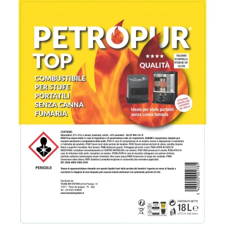 Combustibile Liquido 2 Taniche Riciclabile 18L per Stufa Senza Fumo